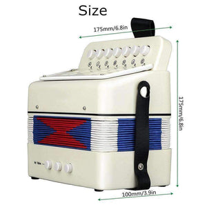 Planet Gates 7 Keys Button White Accordion Musical Instrument Simulation Learning Concertina Rhythm Band keyboard Gift Toys Kids Children