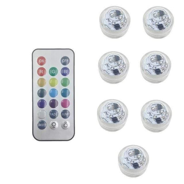 Waterproof Submersible LED Light RGB Underwater Bath Light For Wedding Tea Light Vase Bowl Party Xmas Holiday Decoration