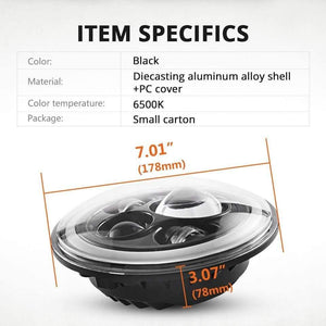 Planet Gates 7" LED Headlights 60W High Low Beam LED H4 Halo Angel Eye DRL Amber Turn Signal for Jeep Wrangler JK TJ Land Rover Harley