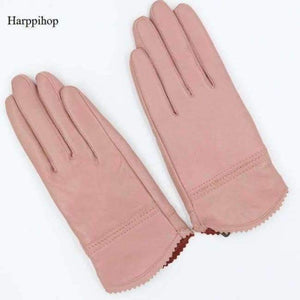 Planet Gates 7 / M 2018 new autumn winter lady sexy modal Fashion women's genuine mesh leather Bow knot driving car pole dancing gloves Mittens