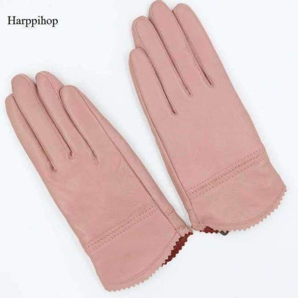 Planet Gates 7 / M 2018 new autumn winter lady sexy modal Fashion women's genuine mesh leather Bow knot driving car pole dancing gloves Mittens
