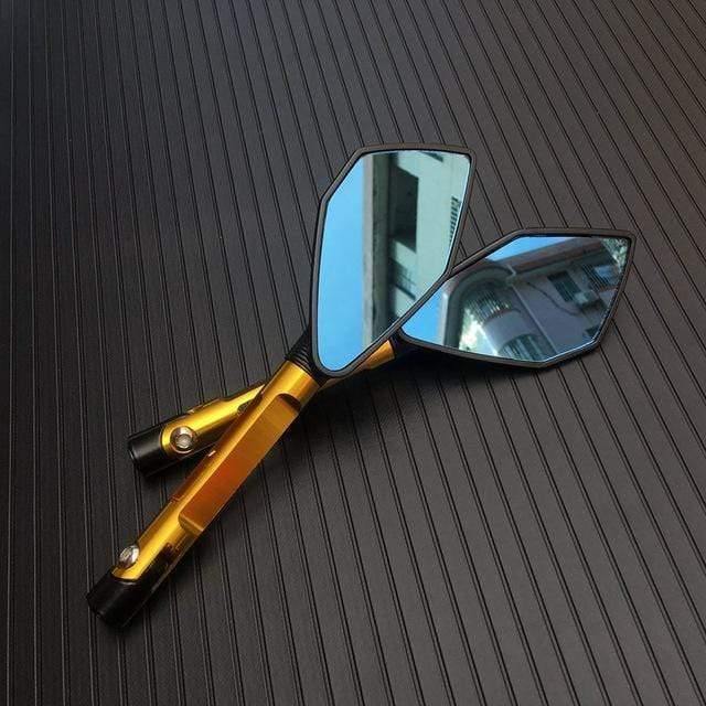Planet Gates Motorbike Motorcycle Big Rearview Mirror Folding Side Mirrors CNC Aluminum Adjusting for KAWASAKI HONDA SUZUKI YAMAHA DUCATI KTM