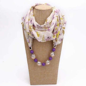 Planet Gates 7 / one size New Pendant Scarf Necklace Bohemia Necklaces For Women Chiffon Scarves Pendant Jewelry Wrap Foulard Female Accessories