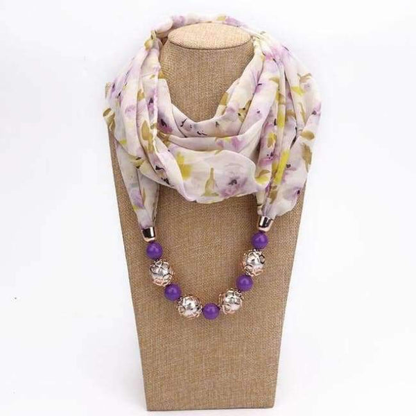 Planet Gates 7 / one size New Pendant Scarf Necklace Bohemia Necklaces For Women Chiffon Scarves Pendant Jewelry Wrap Foulard Female Accessories