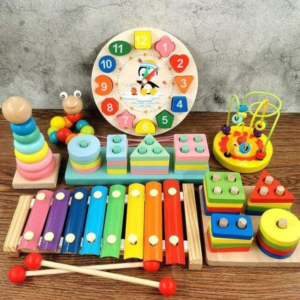 Planet Gates 7-piece set 1 Montessori Wooden 3D Educational Toys Children Learn Baby Color Wooden Children Early Teach Christmas Gifts Puzzle Toys
