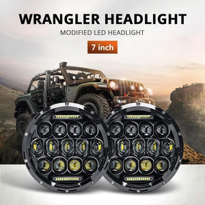 Planet Gates 7" Round LED Headlight Bulbs 75W Motorcycle Headlight Projector Daymaker Car Lights for Jeep TJ JK Harley Land Rover