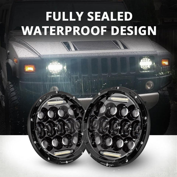 Planet Gates 7" Round LED Headlight Bulbs 75W Motorcycle Headlight Projector Daymaker Car Lights for Jeep TJ JK Harley Land Rover