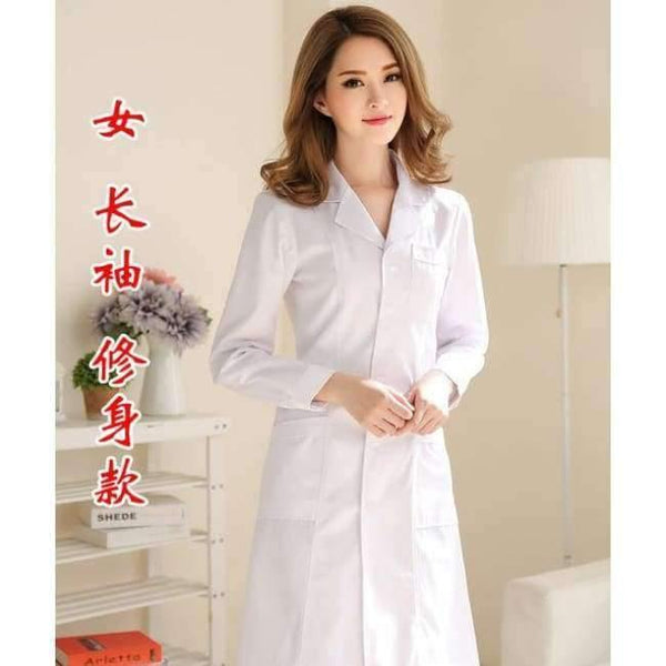 Planet Gates 7 / S Stylish and elegant Hospital nurse uniform Summer Short-sleeve Medical Clothing Beautician Pharmacy White coat