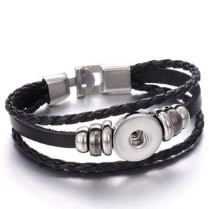 Planet Gates 7 Snap Button Jewelry 18mm Vintage Leather Iron Buckle Snap Bracelet Fit Charm 18mm Snap Buttons Women Men Jewelry