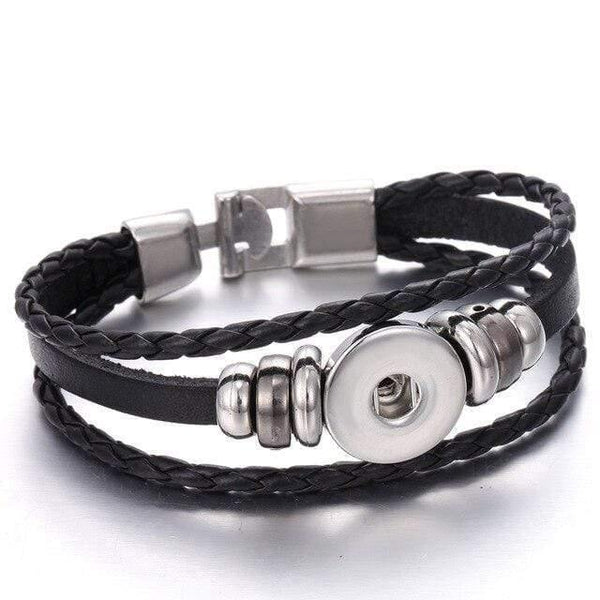 Planet Gates 7 Snap Button Jewelry 18mm Vintage Leather Iron Buckle Snap Bracelet Fit Charm 18mm Snap Buttons Women Men Jewelry