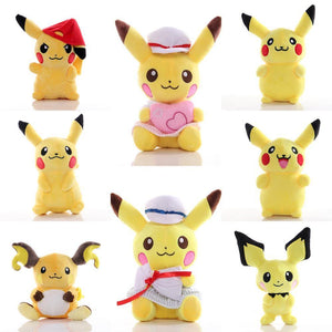 7 Style Pikachu Raichu Pichu Anime Plush Doll Soft Toy Doll Birthday Present For Kid Baby Gift Around 20 CM