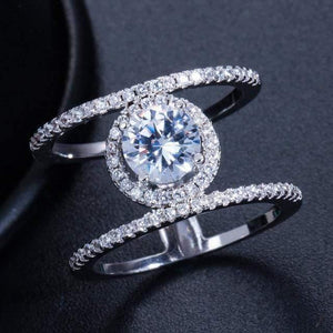 Planet Gates 7 / White 925 Solid Sterling Silver Created Moissanite Gemstone Wedding Engagement Diamonds Women Ring Fine Jewelry Wholesale