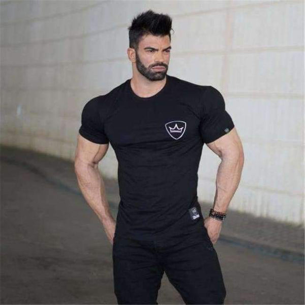Planet Gates 7 / XL GYKZ 2018 Mens Summer Gyms Casual T Shirt Fashion Gyms Fitness Bodybuilding Muscle Male Short Shirts Cotton Tee Tops Clothing