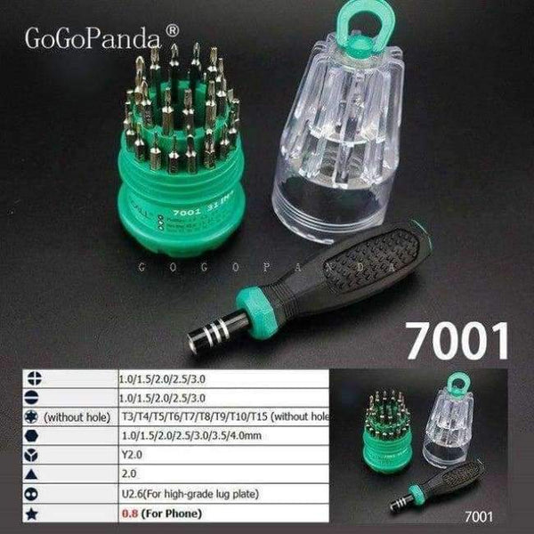 Planet Gates 7001 31 in 1 Precision Handle Screwdriver set Mobile Phone Repair Kit Tools 7001