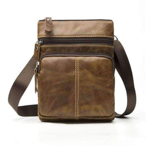Planet Gates 701BI yellow coffee / China / 16cm WESTAL Messenger Bag Men Shoulder bag Genuine Leather Small male man Crossbody bags for Messenger men Leather bags Handbags M701
