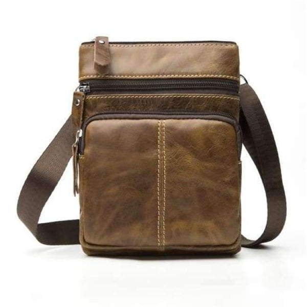 Planet Gates 701BI yellow coffee / China / 16cm WESTAL Messenger Bag Men Shoulder bag Genuine Leather Small male man Crossbody bags for Messenger men Leather bags Handbags M701