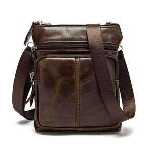 Planet Gates 701F4coffee / China / 16cm WESTAL Messenger Bag Men Shoulder bag Genuine Leather Small male man Crossbody bags for Messenger men Leather bags Handbags M701