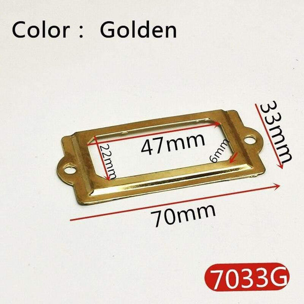 10pcs Label Pull Frame Antique Brass Golden Medicine Drawer File Name Card Holder Furniture Hardware Accessories