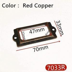 10pcs Label Pull Frame Antique Brass Golden Medicine Drawer File Name Card Holder Furniture Hardware Accessories