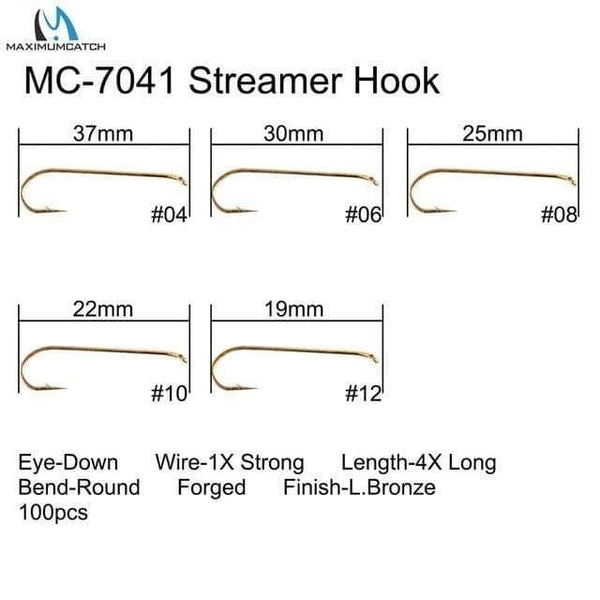 Planet Gates 7041 Streamer / 10 100pcs 4#-22# Fish-Friendly Barbed Fly Fishing Hooks Dry&Wet&Nymph&Shrimp Caddis Pupa Streamer Fly Hooks