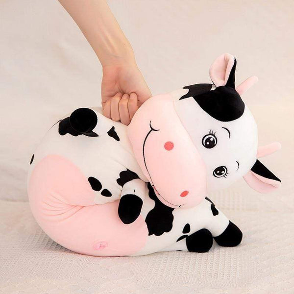 Planet Gates 70cm-100cm Lovely Creative Milk Cow Plush Pillow Toys Soft Stuffed Cartoon Animal Cattle Doll Bedroom Sleeping Pillow Cushion