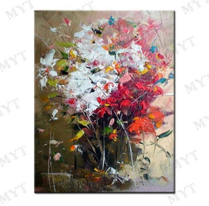 Planet Gates 70cmx100cm / No framework 4 Hand-painted Floral Purple Abstract Oil Painting Modern Wall Art Living Room No Frame Picture Home Decoration Painting