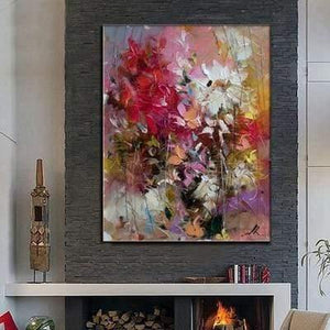 Planet Gates 70cmx90cm / No framework 2 Hand-painted Floral Purple Abstract Oil Painting Modern Wall Art Living Room No Frame Picture Home Decoration Painting