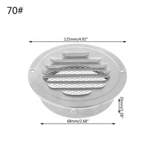 Planet Gates 70mm Stainless Steel Exterior Wall Air Vent Grille Round Ducting Ventilation Grilles 70mm,80mm,100mm,120mm,150mm,160mm,180mm,200mm
