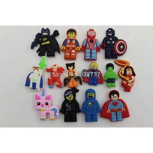 Planet Gates 70pcs/lot  super man iron man  shoe charms ,shoe accessories, shoe decoration fit croc for children gift