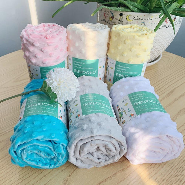 Planet Gates 70x100cm Minky Fabric For Sewing 30 Colors Super Soft Minky Dot Plush Fabric Eco-Friendly Polyester Handwork Fabric