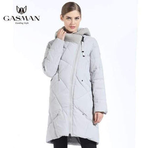 Planet Gates 712 light grey / XL / China New Winter Collection Fashion Thick Women Winter Bio Down Jackets Hooded Women Parkas Coats Brand Plus Size 5XL 6XL