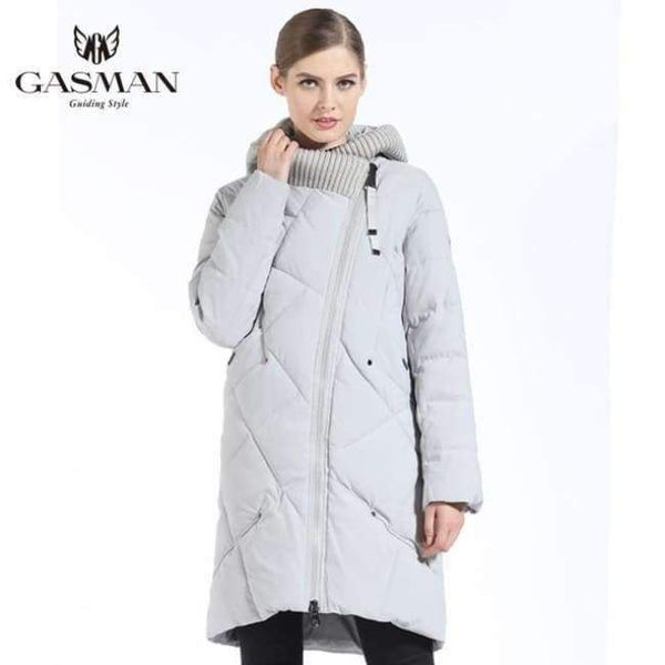 Planet Gates 712 light grey / XL / China New Winter Collection Fashion Thick Women Winter Bio Down Jackets Hooded Women Parkas Coats Brand Plus Size 5XL 6XL
