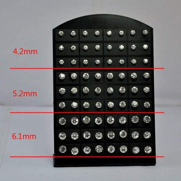 Planet Gates 720Pcs 10 Sets Women Zircon 316L Stainless Steel Stud Earrings For Woman Fashion Jewelry Wholesale Bulks Lots Hot Sale BL285