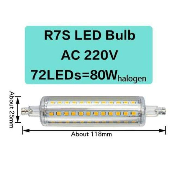 Planet Gates 72LED 8W 118MM / Yes / Cold White R7S J78 J118 Led Bulb Corn Lamp Dimmable 78mm 118mm 135mm 189mm Replace Halogen 150W 500W Floodlight Spot Light AC 220V 110V