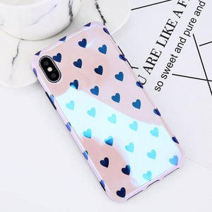 Planet Gates 7364 Pink / For iPhone X USLION Blu-ray Laser Gradient Case For iPhone X 8 Love Heart Phone Cases For iPhone 6 6S 7 8 Plus Glossy Soft Silicon Back Cover