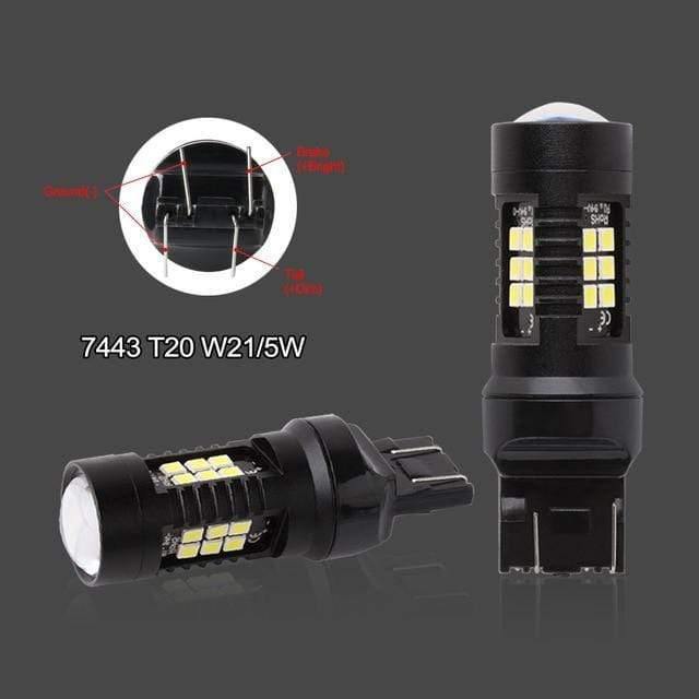 Planet Gates 2pcs 1200Lm T20 W21W LED W21/5W LED WY21W 7440 7443 LED Bulb T25 3157 3156 p27/7w Car Brake Reverse Light 12V Lamp Turn Signal