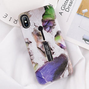 Planet Gates 7450 / For iPhone 6 6s USLION Marble Case For iPhone 7 Plus XR XS Max Hide Ring Stand Holder Phone Cases For iPhone X 8 7 6 6s Plus Hard PC Back Cover