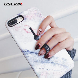 Planet Gates 7452 / For iPhone 6 6s USLION Marble Case For iPhone 7 Plus XR XS Max Hide Ring Stand Holder Phone Cases For iPhone X 8 7 6 6s Plus Hard PC Back Cover