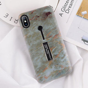 Planet Gates 7452 / For iPhone 6 6s USLION Marble Case For iPhone 7 Plus XR XS Max Hide Ring Stand Holder Phone Cases For iPhone X 8 7 6 6s Plus Hard PC Back Cover