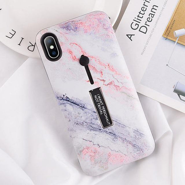Planet Gates 7457 / For iPhone 6 6s USLION Marble Case For iPhone 7 Plus XR XS Max Hide Ring Stand Holder Phone Cases For iPhone X 8 7 6 6s Plus Hard PC Back Cover