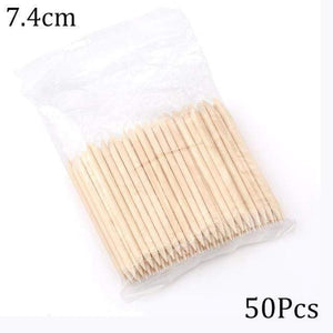Planet Gates 74mm 50Pcs 50/100 Wooden Cuticle Pusher Remover Nail Art Design Orange Wood Sticks Rhinestones Dotting Removal Manicure Pedicure Care Tools