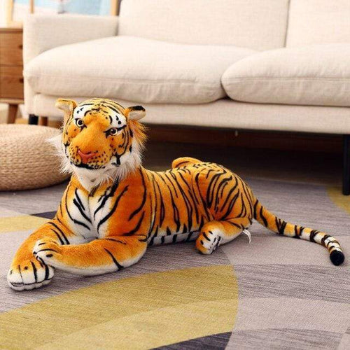 Planet Gates 75cm / Brown Big Lifelike Tiger Panther Plush Toy Soft Stuffed Animals Simulation White Tiger Jaguar Doll Children Kids Birthday Gift