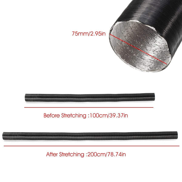 Planet Gates 75mm Diesel Heater Ducting Air Pipe Hose Line for Parking Heater for  Dometic Planer