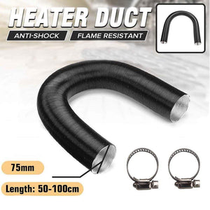 Planet Gates 75mm Heater Duct Hose Pipe Air Vent Outlet For Diesel Parking Heater +2 Pcs Hose Clip Hot/Cold Air Ducting For Diesel Heater