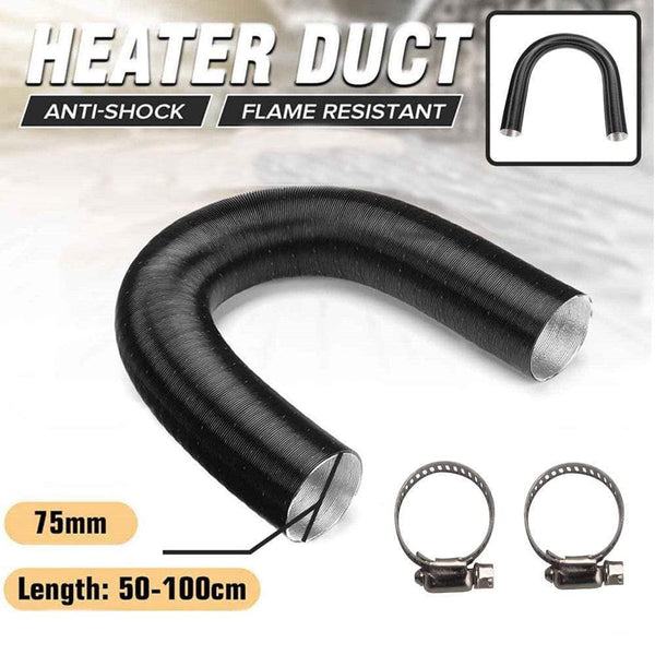 Planet Gates 75mm Heater Duct Hose Pipe Air Vent Outlet For Diesel Parking Heater +2 Pcs Hose Clip Hot/Cold Air Ducting For Diesel Heater