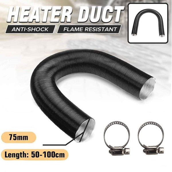 Planet Gates 75mm Heater Duct Hose Pipe Air Vent Outlet For Diesel Parking Heater +2 Pcs Hose Clip Hot/Cold Air Ducting For Diesel Heater