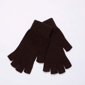 Planet Gates 7Coffee / Elastic Sparsil Women Men Half Finger Cashmere Glove Short Wool Knitted Wrist Mitten Winter Warm Unisex Wool Stretch Fingerless Gloves