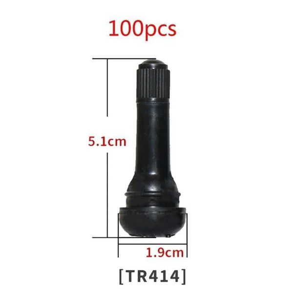 Planet Gates 7HH1501536-A 100pcs TR414/TR413/TR412 Rubber Tire Valve Cap Car Truck Tubeless Tyre Valve Stem Cover Zinc Alloy Rubber Tire Stem Caps