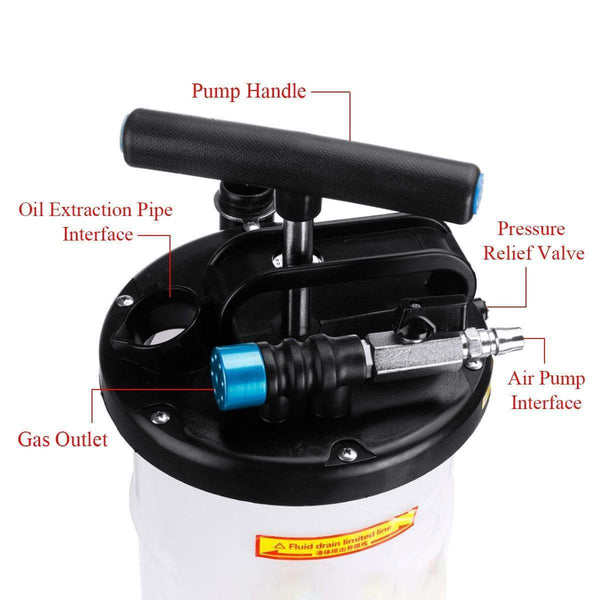 Planet Gates 7L Manual/Pneumatic Fluid Extractor Oil Transfer Pump Engine Diesel Fuel Tank Car Truck Boat Portable Vacuum Fluid Extractor Kit