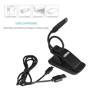 Planet Gates 7LEDS LEDGLE Rechargeable LED Book Light Flexible Clip-on Reading Lamp Eye-friendly LED Light 3 Lighting Modes Rotatable Gooseneck